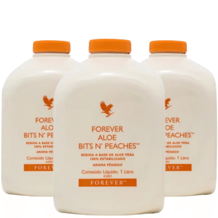 Kit com 03 Sucos de Pessego Aloe Peaches Forever – Para 02 Meses de uso.